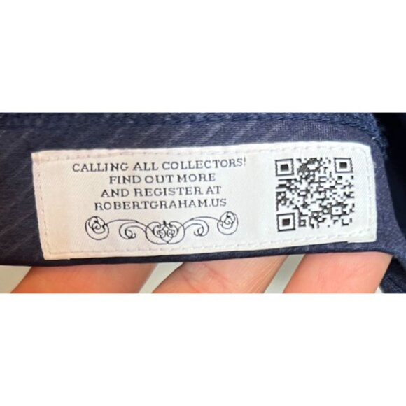 Robert Graham Navy Quarter-Zip Pullover Geometric Pattern Zipper Pocket Large - Picture 12 of 12